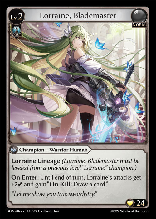 Grand Archive single card - DOA Alter - en-005 - Lorraine, Blademaster(C)