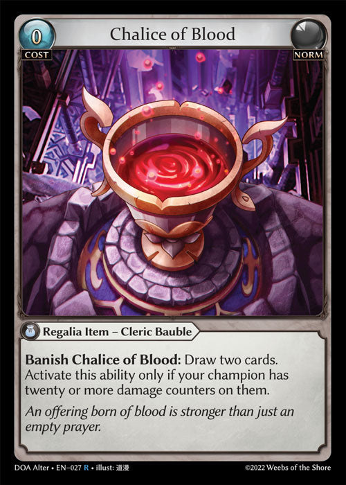 Grand Archive single card - DOA Alter - en-027 - Chalice of Blood(R)