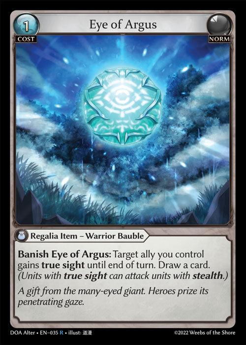 Grand Archive single card - DOA Alter - en-035 - Eye of Argus(R)