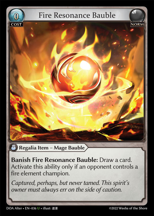 Grand Archive single card - DOA Alter - en-036 - Fire Resonance Bauble(U)(Foil)