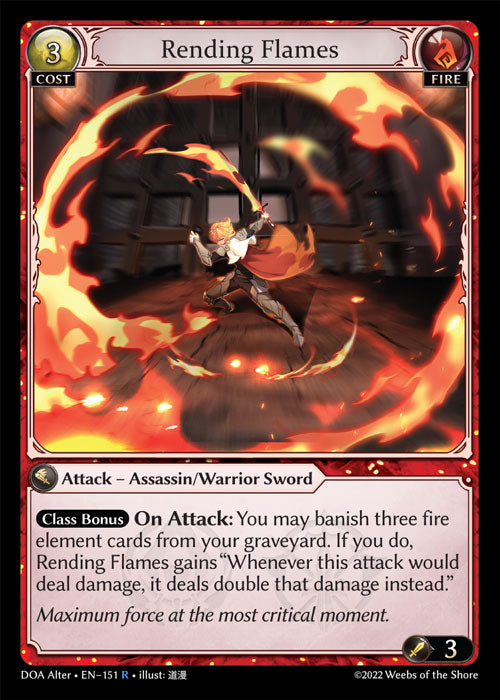 Grand Archive single card - DOA Alter - en-151 - Rending Flames(R)