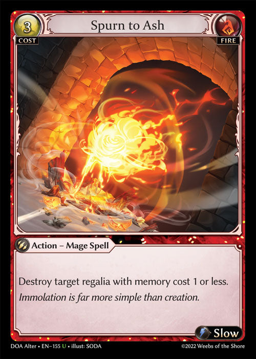 Grand Archive single card - DOA Alter - en-155 - Spurn to Ash(U)