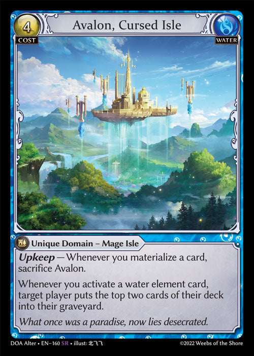 Grand Archive single card - DOA Alter - en-160 - Avalon, Cursed Isle(SR)