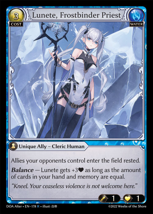Grand Archive single card - DOA Alter - en-178 - Lunete, Frostbinder Priest(R)