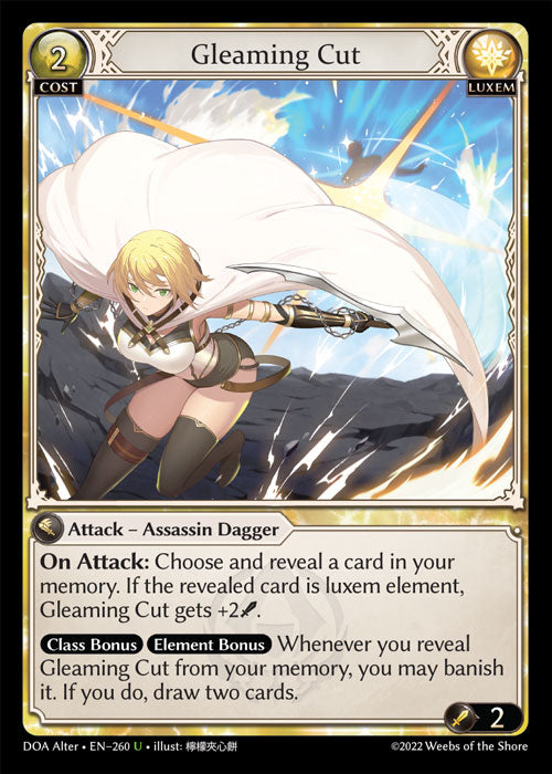Grand Archive single card - DOA Alter - en-260 - Gleaming Cut(U)