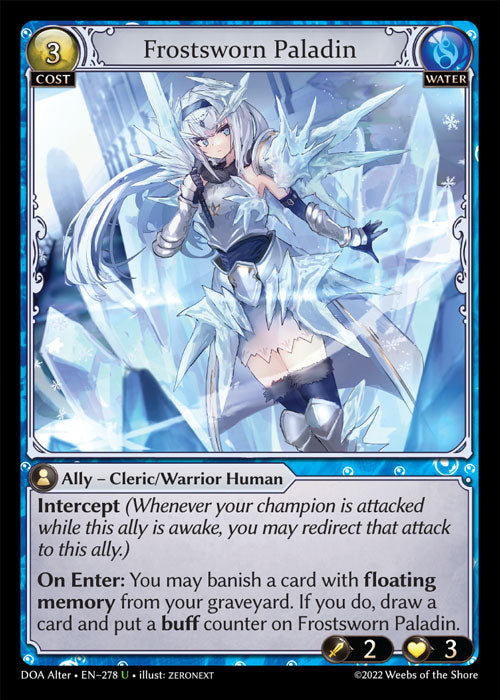 Grand Archive single card - DOA Alter - en-278 - Frostsworn Paladin(U)