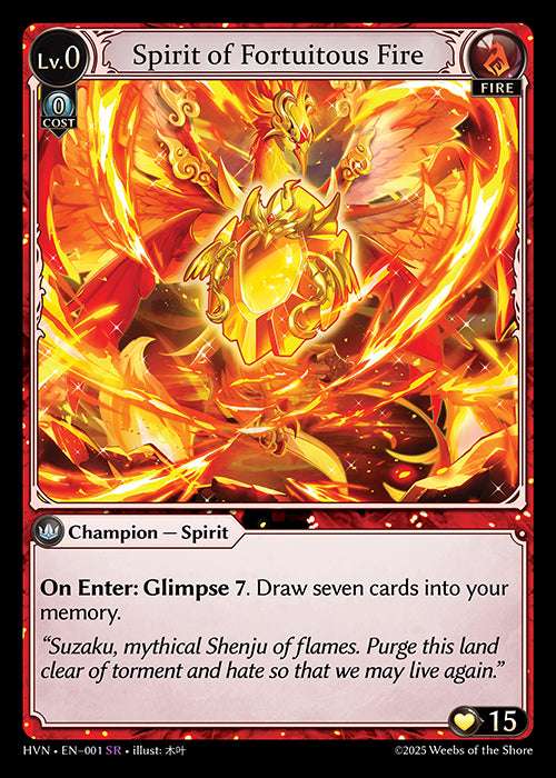 Grand Archive single card - HVN - EN-001 - Spirit of Fortuitous Fire(SR)