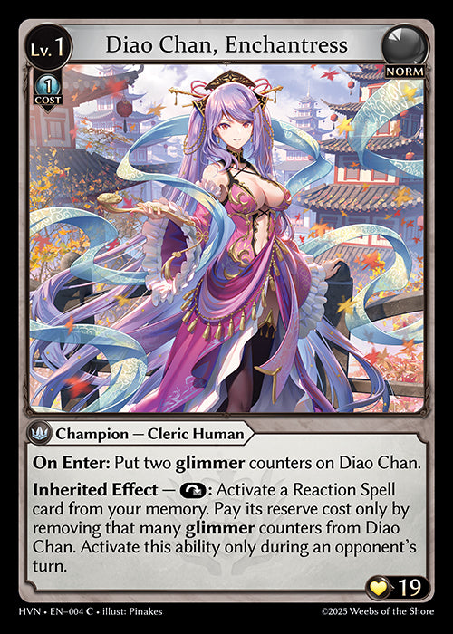 Grand Archive single card - HVN - EN-004 - Diao Chan, Enchantress(C)