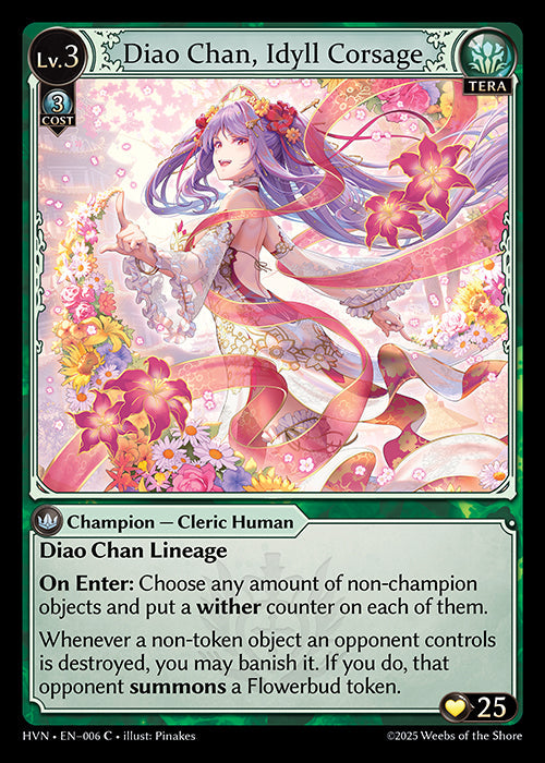 Grand Archive single card - HVN - EN-006 - Diao Chan, Idyll Corsage(C)(Foil)