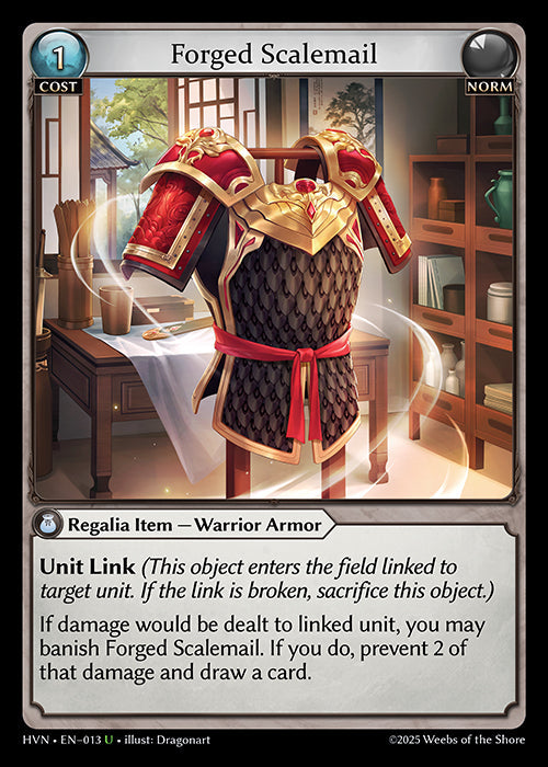 Grand Archive single card - HVN - EN-013 - Forged Scalemail(U)