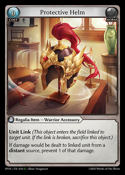 Grand Archive single card - HVN - EN-016 - Protective Helm(U)