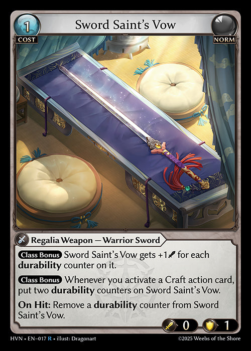 Grand Archive single card - HVN - EN-017 - Sword Saint's Vow(R)