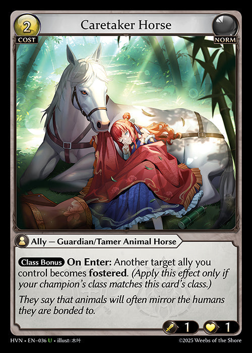 Grand Archive single card - HVN - EN-036 - Caretaker Horse(U)