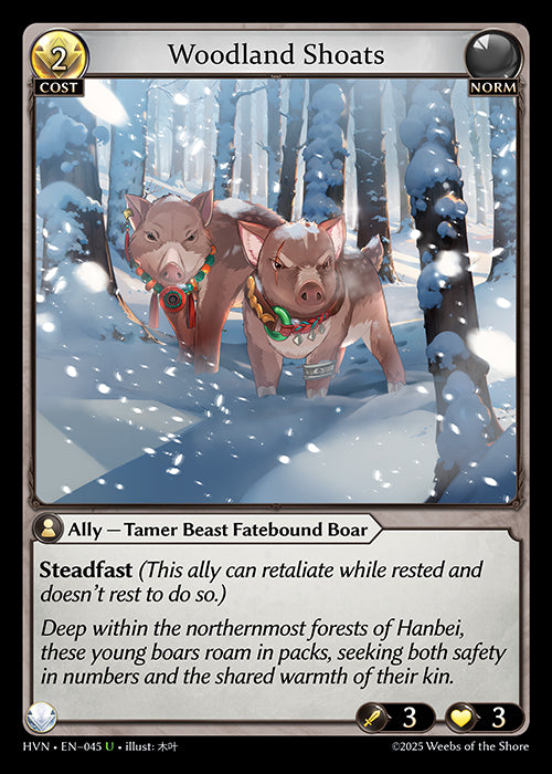 Grand Archive single card - HVN - EN-045 - Fatestone of Balance // Woodland Shoats(U)