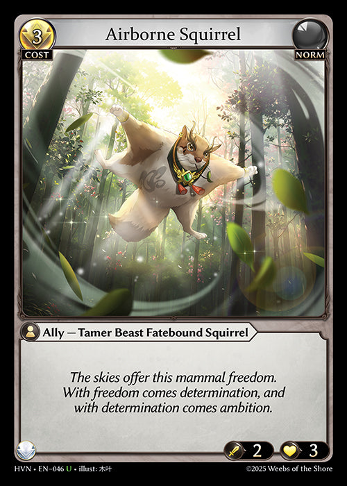 Grand Archive single card - HVN - EN-046 - Fatestone of Progress // Airborne Squirrel(U)