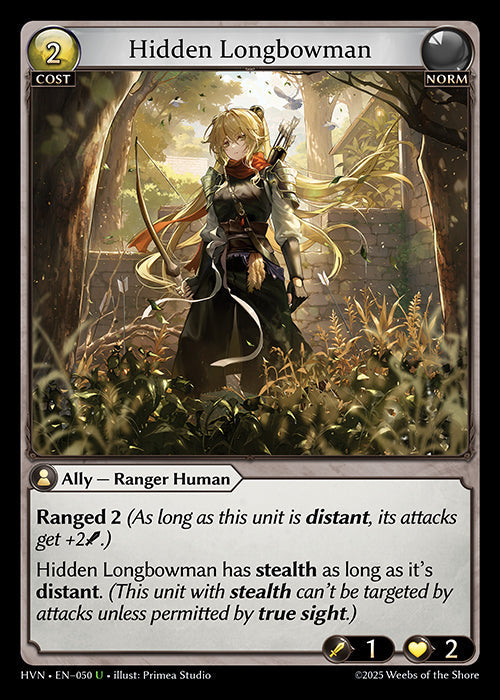 Grand Archive single card - HVN - EN-050 - Hidden Longbowman(U)