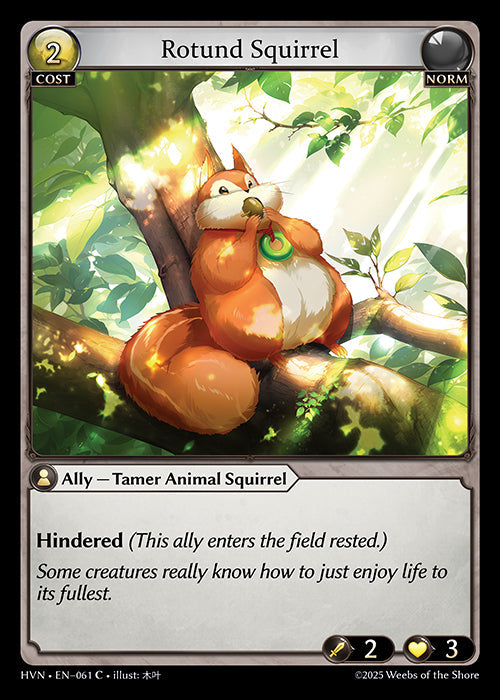 Grand Archive single card - HVN - EN-061 - Rotund Squirrel(C)