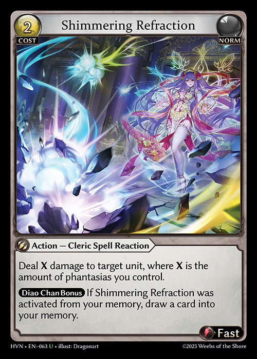 Grand Archive single card - HVN - EN-063 - Shimmering Refraction(U)