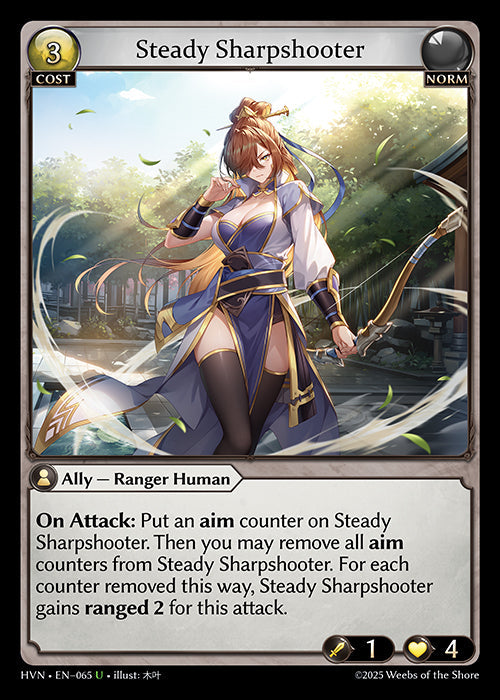 Grand Archive single card - HVN - EN-065 - Steady Sharpshooter(U)