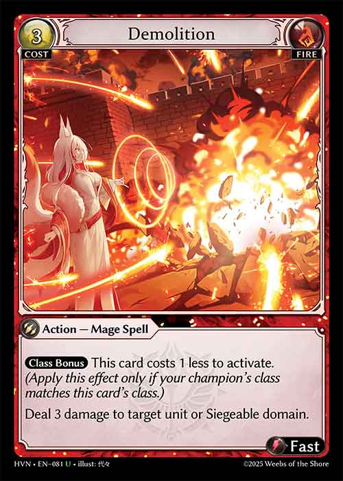 Grand Archive single card - HVN - EN-081 - Demolition(U)