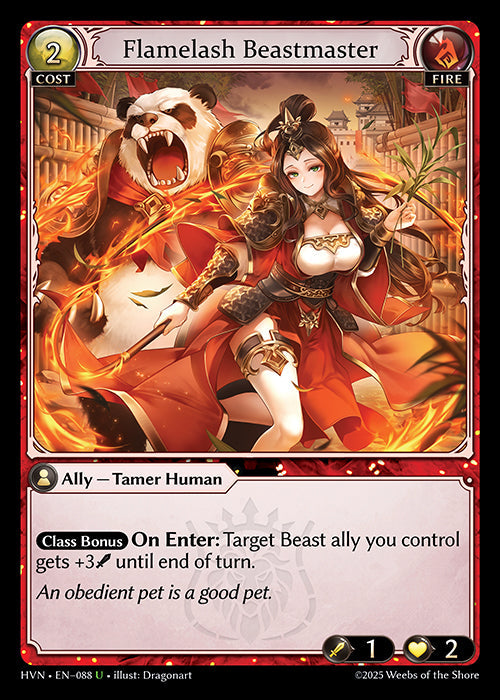 Grand Archive single card - HVN - EN-088 - Flamelash Beastmaster(U)