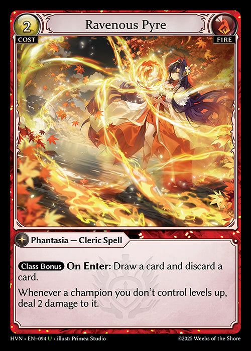Grand Archive single card - HVN - EN-094 - Ravenous Pyre(U)