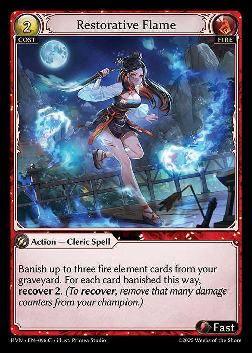 Grand Archive single card - HVN - EN-096 - Restorative Flame(C)