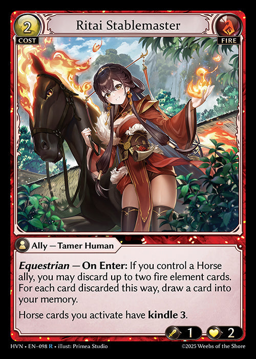 Grand Archive single card - HVN - EN-098 - Ritai Stablemaster(R)