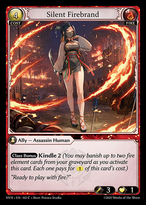 Grand Archive single card - HVN - EN-102 - Silent Firebrand(C)