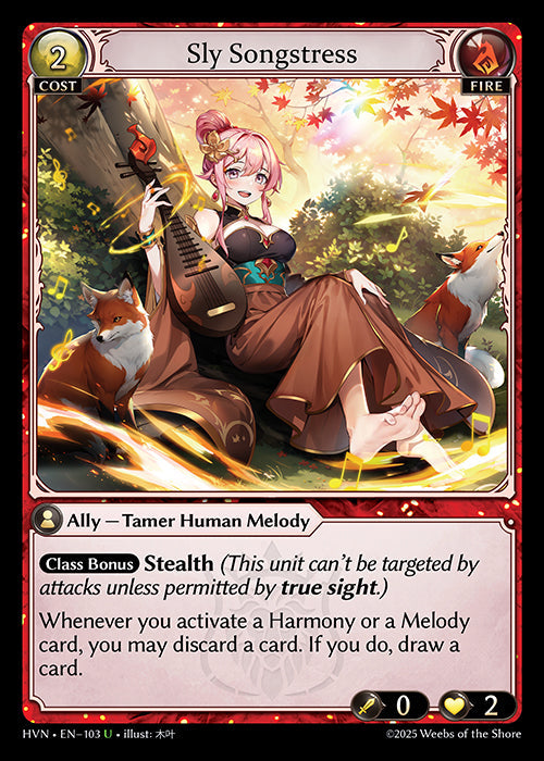 Grand Archive single card - HVN - EN-103 - Sly Songstress(U)