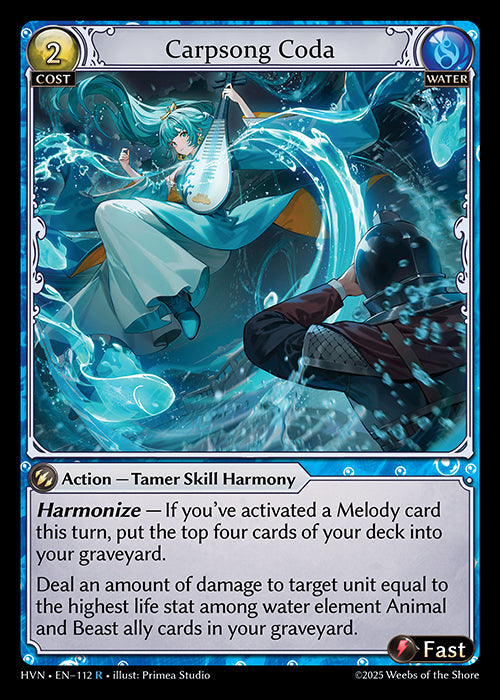 Grand Archive single card - HVN - EN-112 - Carpsong Coda(R)