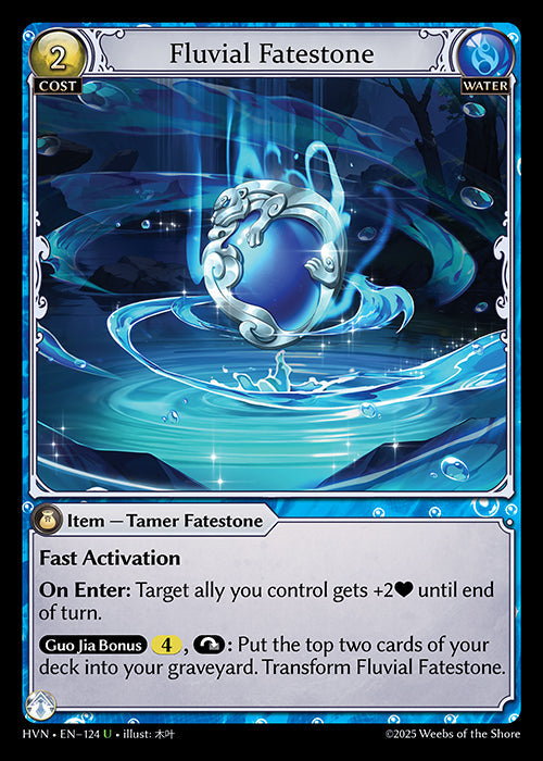 Grand Archive single card - HVN - EN-124 - Fluvial Fatestone // Mocking Otter(U)