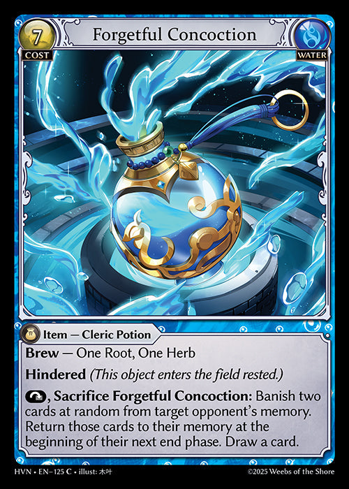 Grand Archive single card - HVN - EN-125 - Forgetful Concoction(C)