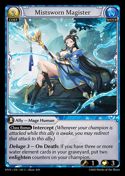 Grand Archive single card - HVN - EN-132 - Mistsworn Magister(U)