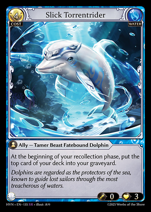Grand Archive single card - HVN - EN-135 - Pelagic Fatestone // Slick Torrentrider(SR)