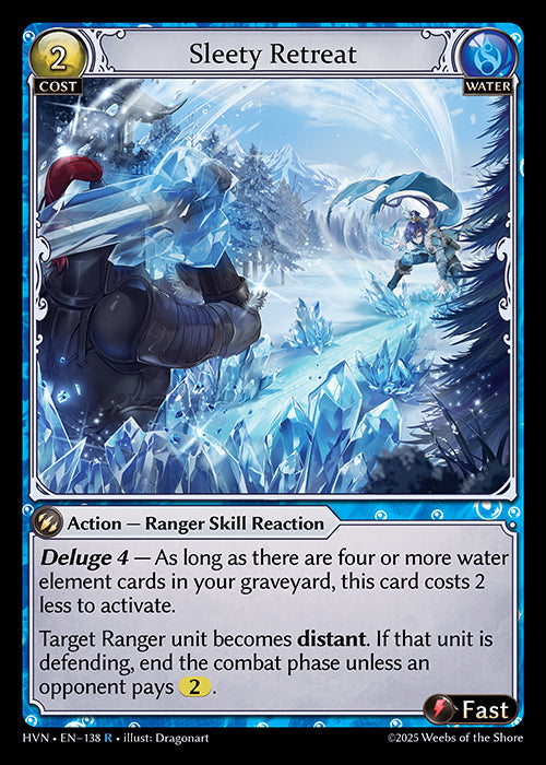Grand Archive single card - HVN - EN-138 - Sleety Retreat(R)
