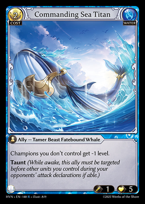 Grand Archive single card - HVN - EN-140 - Submerged Fatestone // Commanding Sea Titan(R)