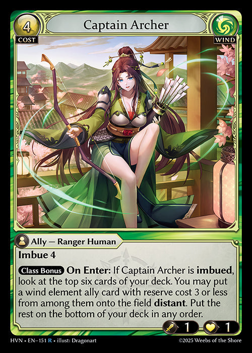 Grand Archive single card - HVN - EN-151 - Captain Archer(R)
