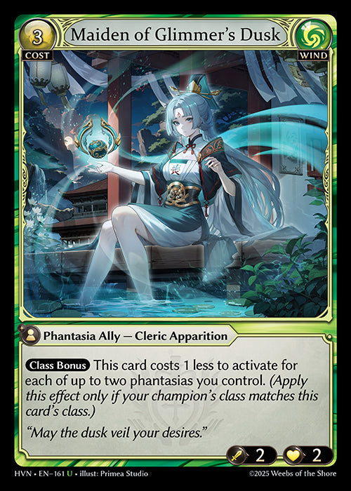 Grand Archive single card - HVN - EN-161 - Maiden of Glimmer's Dusk(U)