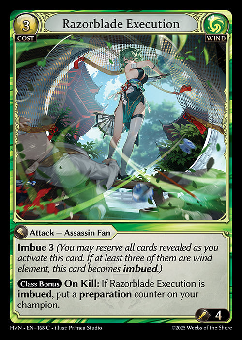 Grand Archive single card - HVN - EN-168 - Razorblade Execution(C)