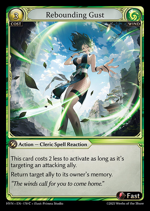 Grand Archive single card - HVN - EN-170 - Rebounding Gust(C)