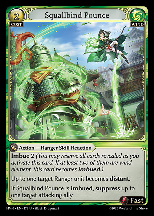 Grand Archive single card - HVN - EN-173 - Squallbind Pounce(U)