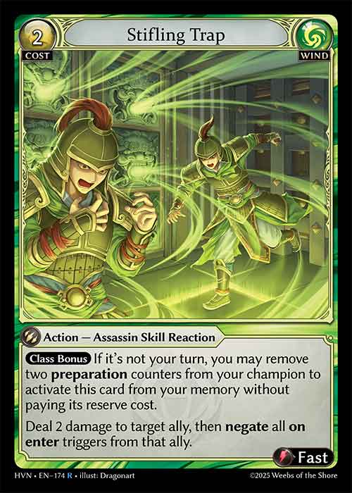 Grand Archive single card - HVN - EN-174 - Stifling Trap(R)