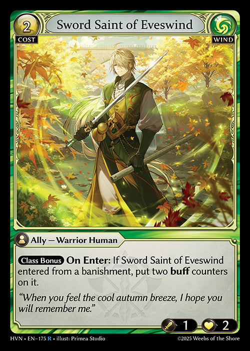 Grand Archive single card - HVN - EN-175 - Sword Saint of Eveswind(R)