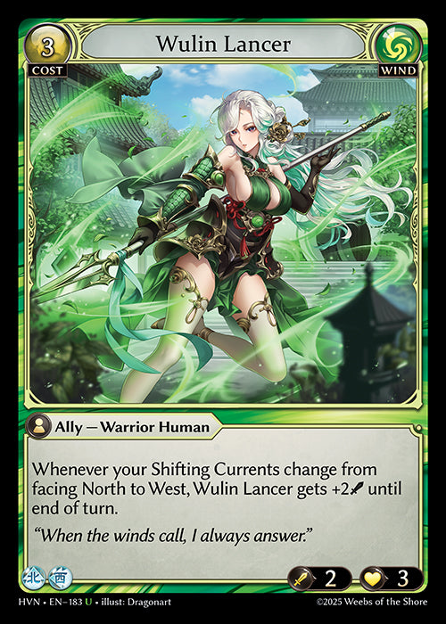 Grand Archive single card - HVN - EN-183 - Wulin Lancer(U)