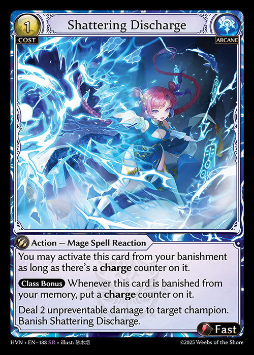 Grand Archive single card - HVN - EN-188 - Shattering Discharge(SR)
