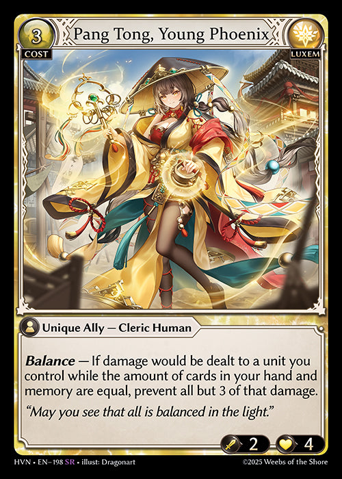 Grand Archive single card - HVN - EN-198 - Pang Tong, Young Phoenix(SR)