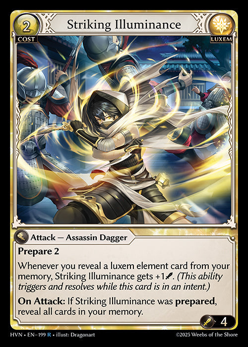 Grand Archive single card - HVN - EN-199 - Striking Illuminance(R)