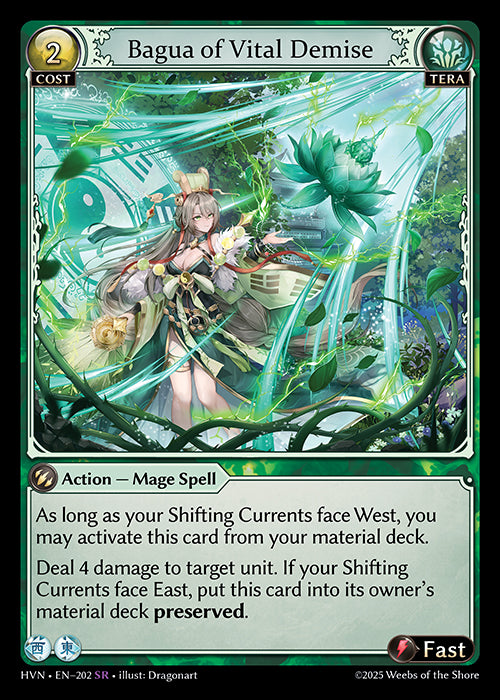 Grand Archive single card - HVN - EN-202 - Bagua of Vital Demise(SR)
