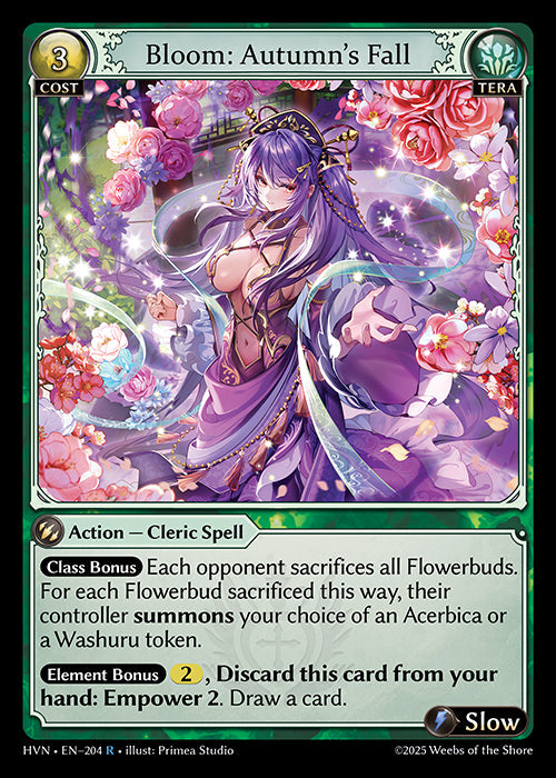 Grand Archive single card - HVN - EN-204 - Bloom: Autumn's Fall(R)